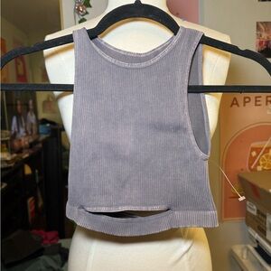 FP Movement by Free People Ribbed Crop Top - Gray